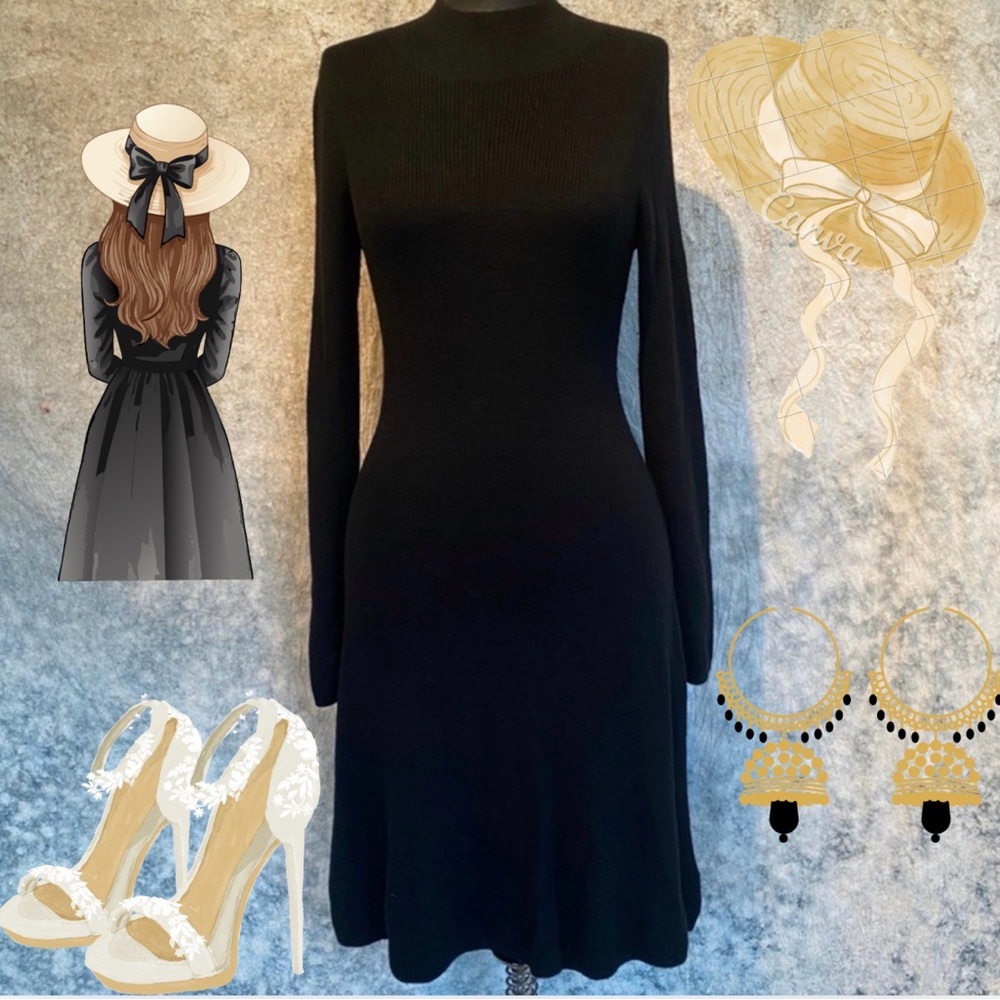 Gap Black Long Sleeve Dress size S